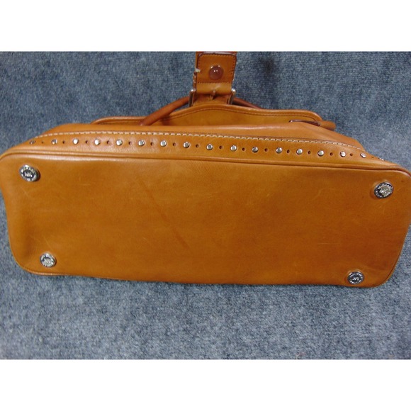 Dooney & Bourke Florentine Satchel Tan Leather Buckle Shoulder Bag FLAWS - Picture 11 of 16